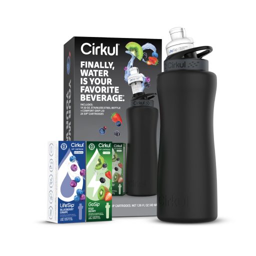 32oz. Matte Black Stainless Steel Bottle Starter Kit S6